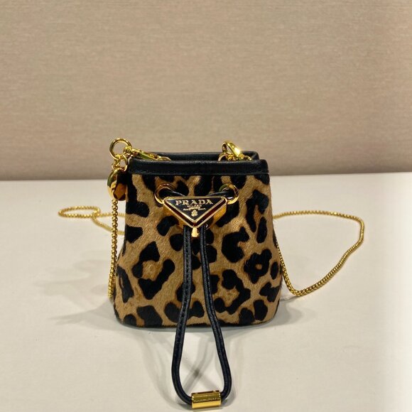 Prada Leopard Print Small Bucket - Picture 1 of 8